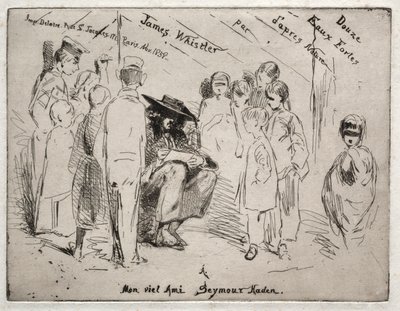 नेचर से ट्विस्टिंग एच्चिंग्स: टाइटल पेज - डेलॉने स्केचिंग, 1858। द्वारा जेम्स एबॉट मैकनील व्हिस्लर