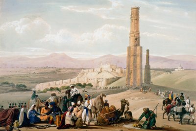 घांज़ी का किला और गढ़, पहला एंग्लो-अफगान युद्ध, 1838-1842 c1850। द्वारा जेम्स एटकिंसन