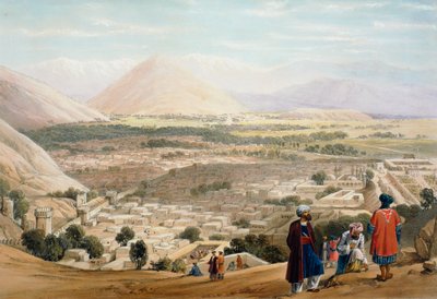 पुराने शहर की दीवार, पहला एंग्लो-अफगान युद्ध 1838-1842 दिखाते हुए, काबुल से काबुल द्वारा जेम्स एटकिंसन