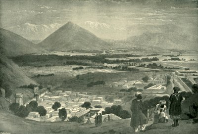गढ़ के ऊपरी भाग से बाला हिसार और काबुल शहर, c1842, 1901। द्वारा जेम्स एटकिंसन