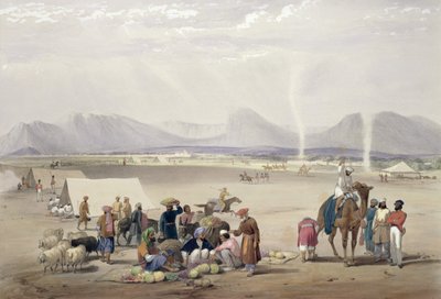 हेनरी ग्रेव्स, 1842 द्वारा प्रकाशित चार्ल्स हेघे (1810-88) और लुई हेघे (1806-85) द्वारा उत्कीर्ण Sk स्केचेस इन अफ्गहिस्तान ’से कंधार शहर द्वारा जेम्स एटकिंसन