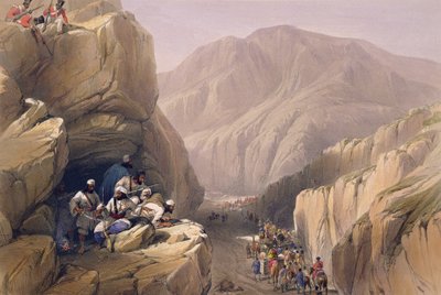 हेनरी ग्रेव्स, 1842 द्वारा प्रकाशित चार्ल्स हाघे (1810-88) और लुई हेघे (1806-85) द्वारा उकेरी गई &39;स्केचेस इन अफघिस्तान&39; से सिरी-कजूर की वाइल्ड पास द्वारा जेम्स एटकिंसन
