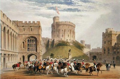 पश्चिम की ओर देखने वाला चतुर्भुज - रूस के सम्राट और राजकुमार अल्बर्ट (1819-61) द्वारा जेम्स बेकर (बाद में) Pyne
