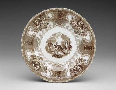 प्लेट, c.1837-44 (स्थानांतरण-मुद्रित मिट्टी के बरतन) द्वारा जेम्स बीच