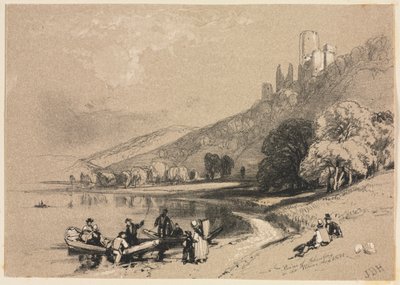 स्केचेस एट होम एंड एब्रॉड: रुइंस ऑफ़ शॉनबर्ग ऑन राइन, 1834। द्वारा जेम्स डफ़िल्ड हार्डिंग