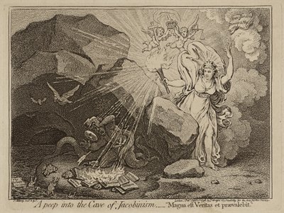 में एक झलक Jacobinism से सावधान रहें, या सत्य ताकतवर है और प्रभुत्व रहेगा, 1798 (कागज पर नक़्क़ाशी) द्वारा जेम्स गिलियरे