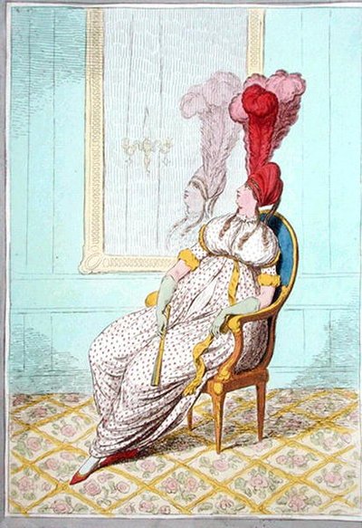 आधुनिक लालित्य का एक चित्र, 1795 में हन्ना हम्फ्री द्वारा प्रकाशित (हाथ से रंगी नक़्क़ाशी) द्वारा जेम्स गिलियरे