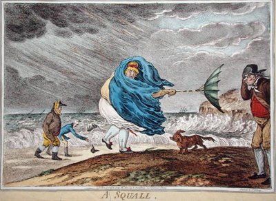 1810 में हन्ना हम्फ्री द्वारा प्रकाशित ए स्क्वॉल (हाथ से रंगी हुई नक़्क़ाशी) द्वारा जेम्स गिलियरे
