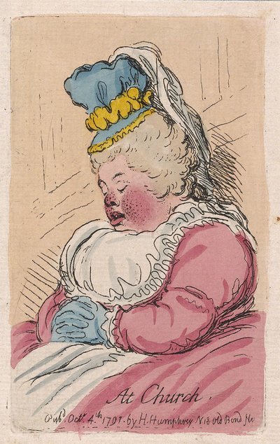 चर्च, पब में। 1791 (हाथ के रंग का उत्कीर्णन) द्वारा James Gillray