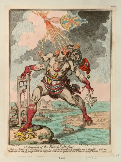 फ्रेंच कोलोसस का विनाश, 1798। द्वारा James Gillray