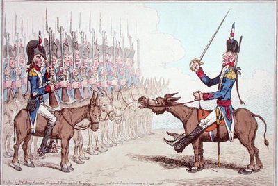 L'Infanterie Francaise en मिस्र, या Le General l'Asne ने इब्राहिम Bey में परिवर्तित किया, जिसे हन्ना हम्फ्री द्वारा 1799 में प्रकाशित किया गया था (हाथ से रंगी हुई नक़्क़ाशी) द्वारा जेम्स गिलियरे
