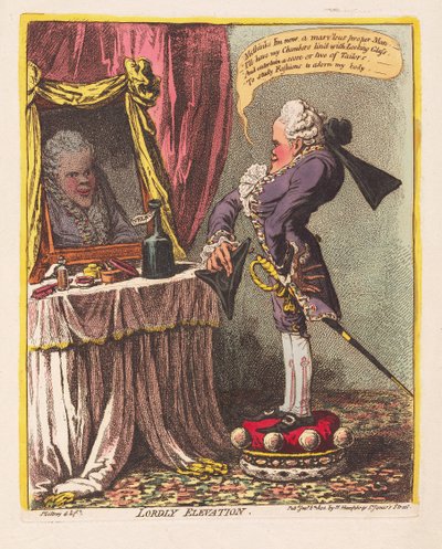 लॉर्डली एलिवेशन, पब। 1802 (हाथ के रंग का उत्कीर्णन) द्वारा जेम्स गिलियरे