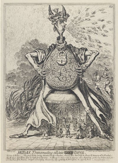मिडास, सभी को गोल्ड पेपर, 1797 में प्रसारित करना द्वारा जेम्स गिलियरे
