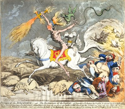1795 में हन्ना हम्फ्री द्वारा प्रकाशित सहस्राब्दी के प्रस्तुतिकरण (हाथ से रंग की नक़्क़ाशी, नक्काशी उकेरना) द्वारा जेम्स गिलियरे