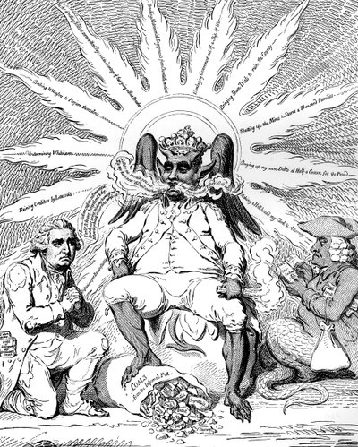 शैतान अपनी सारी महिमा में ..., 1792। द्वारा जेम्स गिलियरे