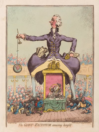 विशाल फैक्टोटम मनोरंजक खुद, पब। 1797 (हाथ के रंग का उत्कीर्णन) द्वारा जेम्स गिलियरे