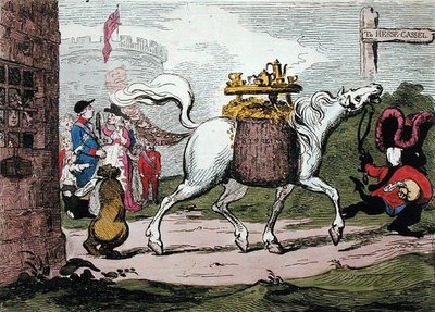 द लिगेसी, डब्ल्यू हॉलैंड द्वारा 1786 में प्रकाशित (हाथ से रंगी हुई नक़्क़ाशी) द्वारा जेम्स गिलियरे