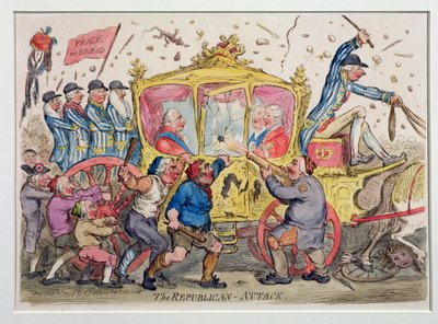 1795 में हन्ना हम्फ्रे द्वारा प्रकाशित द रिपब्लिकन अटैक द्वारा James Gillray