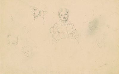 आंकड़ों का अध्ययन, c.1836-43 (विंग पेपर पर ग्रेफाइट) द्वारा जेम्स गुडविन क्लोननी