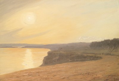 सूर्यास्त, बोर्नमाउथ के पास, 1899 (कार्ड पर तेल) द्वारा James Hayllar