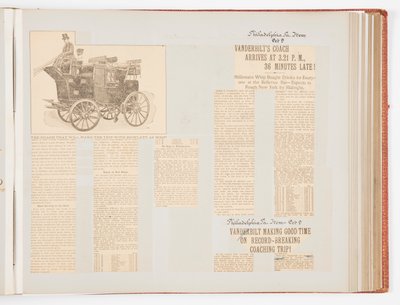 1901 में न्यूयॉर्क शहर से फिलाडेल्फिया और वापस की रिकॉर्ड तोड़ने वाली कोच रेस का दस्तावेजीकरण करने वाली स्मारक स्क्रैपबुक द्वारा जेम्स हेज़न हाइड