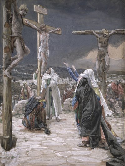 यीशु की मृत्यु, मसीह के जीवन के लिए चित्रण, c.1884-96 (पेपरबोर्ड पर wc और gouache) द्वारा जेम्स जैक्स जोसेफ टिसोट