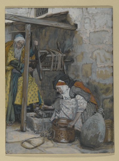 ज़ाचरिआस और एलिजाबेथ, द लाइफ ऑफ़ क्राइस्ट का चित्रण, c.1886-94 (कागज़ पर wc और gache द्वारा जेम्स जैक्स जोसेफ टिसोट