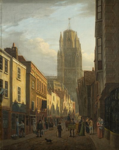 रेडक्लिफ स्ट्रीट, ब्रिस्टल, c.1821 (कैनवास पर तेल) द्वारा जेम्स जॉनसन