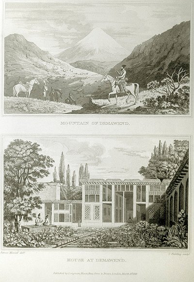 डेमवेंड, 1818 में पहाड़ और घर द्वारा जेम्स जस्टिनियन मोरियर