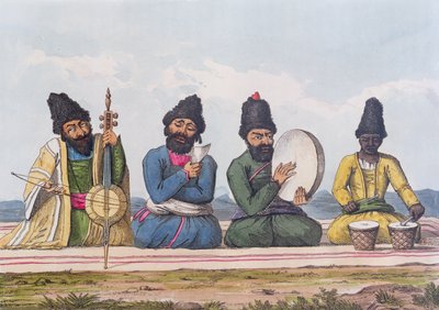 फारस संगीतकार 1810-16 फारस के माध्यम से एक दूसरी यात्रा से, थियोडोर हा फील्डिंग (1781-1851) द्वारा उत्कीर्ण, 1818 द्वारा जेम्स जस्टिनियन मोरियर