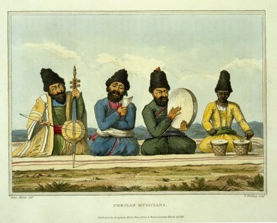 फारसी संगीतकार, &39;जर्नी थ्रू फारसिया, आर्मेनिया, और एशिया माइनर, टू कॉन्सटेंटिनोपल, इन द डेज़ 1808 एंड 1809&39;, टी। फील्डिंग द्वारा उत्कीर्ण, 1816 से प्रकाशित द्वारा जेम्स जस्टिनियन मोरियर