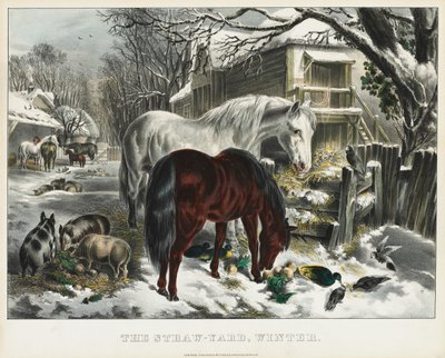 स्ट्रॉ-यार्ड, विंटर, 1800s। द्वारा जेम्स मेरिट इवेस