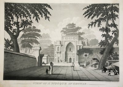 चुनार, पब में एक मस्जिद का दृश्य। 1810 उत्कीर्णन। द्वारा जेम्स मोफ़त