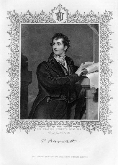 सर फ्रांसिस बर्डेट 1770-1844, अंग्रेजी सुधारवादी राजनीतिज्ञ, 19 वीं शताब्दी। द्वारा जेम्स मॉरिसन