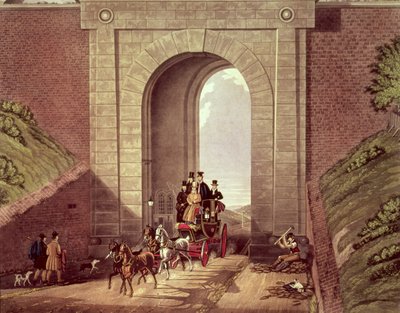 जॉर्ज हंट द्वारा उत्कीर्ण हाईगेट टनल, c.1830 द्वारा जेम्स पोलार्ड