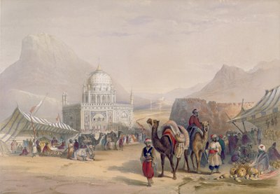 , अहमद शौह ’का मंदिर, अफ़गानिस्तान के राजा, कंधार, In सीन, इनहाबेंट्स एंड कॉस्ट्यूम्स ऑफ़ अफगानिस्तान’ से प्लेट 27, रॉबर्ट कैरिक द्वारा उत्कीर्ण (c.1829-1904) 1848 द्वारा जेम्स रैट्रे