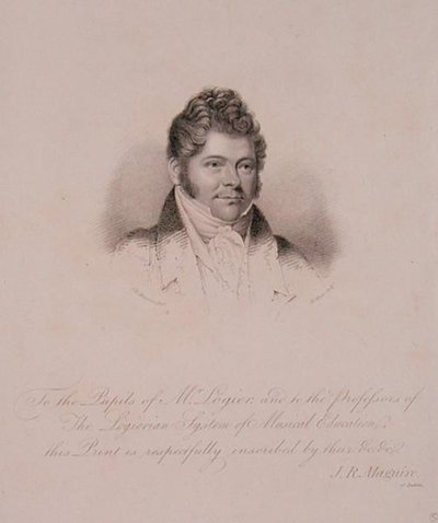 जोहान बर्नहार्ड लोगियर (1777-1846) का पोर्ट्रेट एच. मेयर द्वारा उकेरा गया (उत्कीर्णन) द्वारा जेम्स रॉबर्ट (बाद में) Maguire