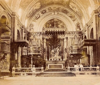 1850 में माल्टा के वाल्टाटा में सेंट जॉन्स को-कैथेड्रल का इंटीरियर द्वारा जेम्स रॉबर्टसन