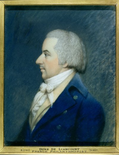 ड्यूक डी लियानकोर्ट का पोर्ट्रेट (1747-1827) (कागज पर पेस्टल) द्वारा जेम्स शेरेंस