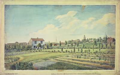विलियम कर्टिस का वनस्पति उद्यान, लैम्बेथ मार्श, c.1787 (कागज पर जल रंग) द्वारा जेम्स सोवरबी