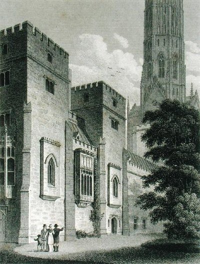 फोन्थिल एबे का दक्षिण-पूर्व दृश्य, 1812 में प्रकाशित (उत्कीर्णन) द्वारा जेम्स स्टॉपर