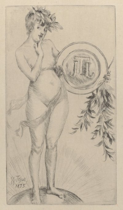 मोनोग्राम के साथ पहला अग्रभाग, 1875। द्वारा जेम्स टिसोट