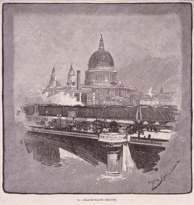 ब्लैकफ्रायर्स ब्रिज, लंदन, 1796 द्वारा जेम्स वॉकर