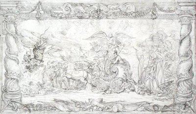 'द वाटरलू एलेगरी' के लिए डिज़ाइन, c.1815-22 (कागज पर कलम और काली स्याही) द्वारा जेम्स वार्ड