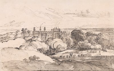 जंगल के ऊपर से ली कैसल, 1814 (कागज पर कलम और काली स्याही) द्वारा जेम्स वार्ड