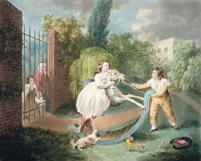 द रॉकिंग हॉर्स, c.1793 (मेज़ोटिन्ट) द्वारा जेम्स वार्ड