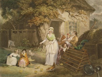 सिटीजन रिट्रीट, 1796 (रंगीन मेज़ोटिन्ट) द्वारा वार्ड के बाद जेम्स