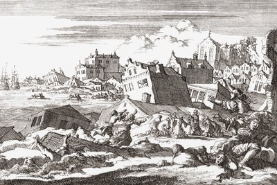 1692 पोर्ट रॉयल, जमैका में भूकंप। द्वारा जान (बाद) लुइकेन