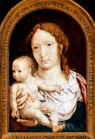 बच्चे के साथ वर्जिन। Carondelet dyptich (पैनल पर तेल) द्वारा Jan (c.1472-c.1533) Gossaert