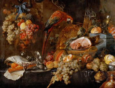 फिर भी जीवन तोते के साथ द्वारा Jan Davidsz de Heem